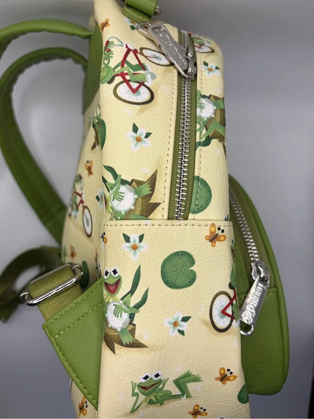 Disney Kermit the Frog Cream & Green mini Backpack Loungefly